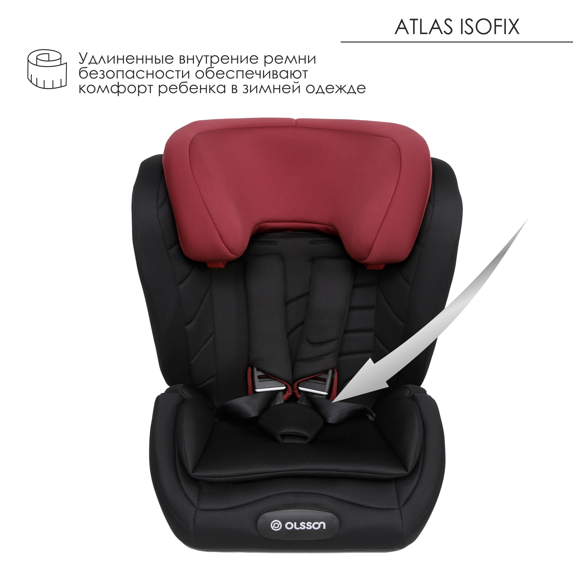 Автокресло Olsson Atlas Isofix Black-Red - фото 4