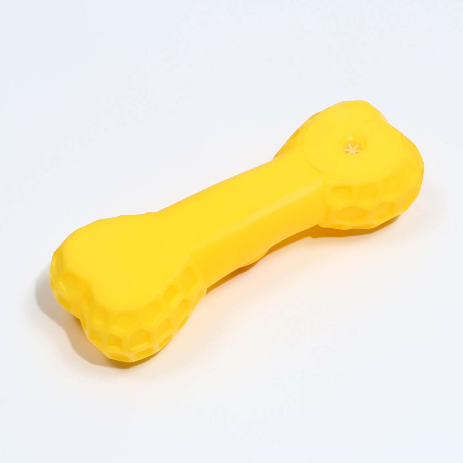 Игрушка Пижон пищащая «Кость с портретом» для собак 15 см жёлтая - фото 4