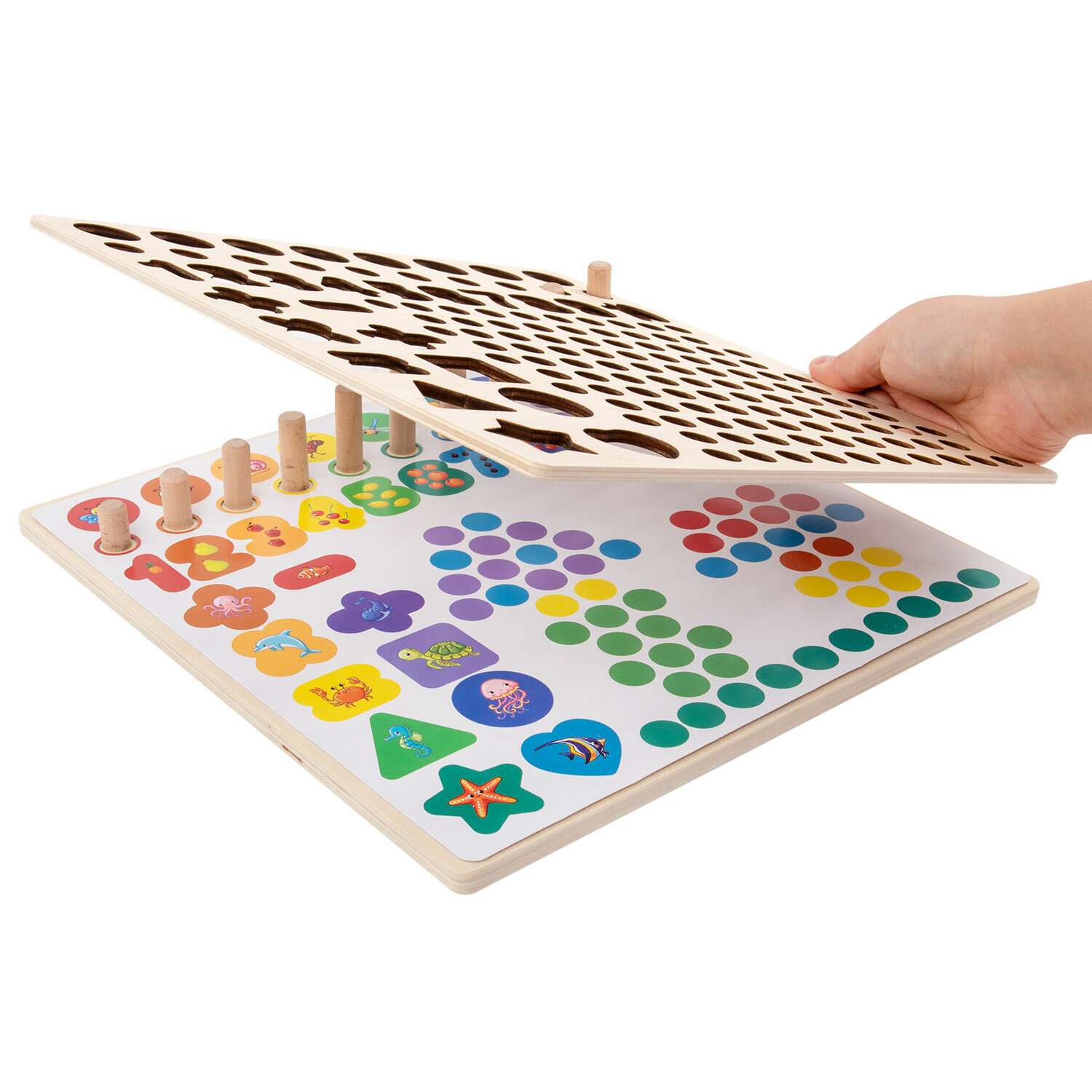Сортер деревянный Brauberg для малышей мозаика Монтессори развивающие игрушки - фото 15