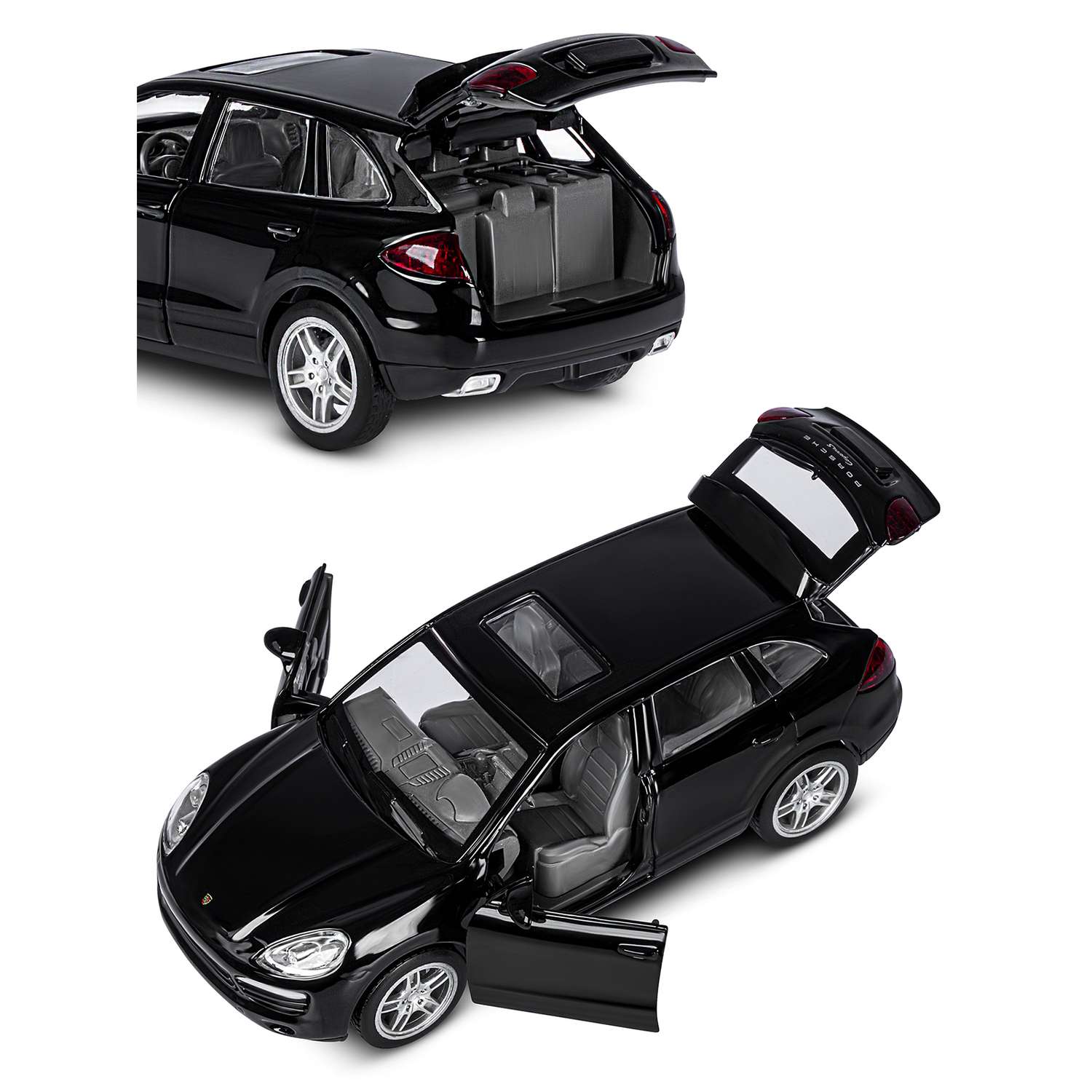 Машинка металлическая АВТОпанорама игрушка детская Porsche Cayenne S 1:32 черный JB1251579 - фото 8
