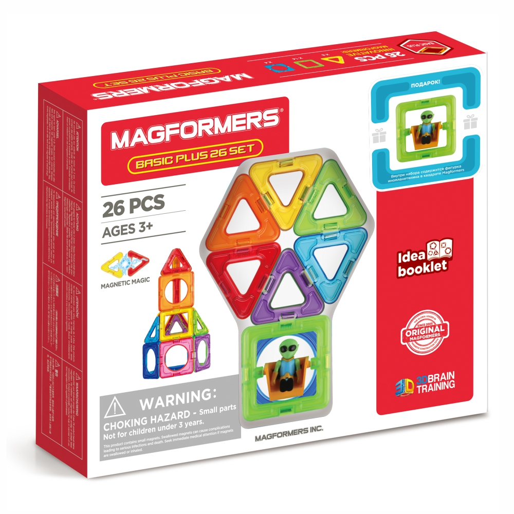 Магнитный конструктор Magformers 715014-И Basic Plus Set - Инопланетянин 27 деталей - фото 1