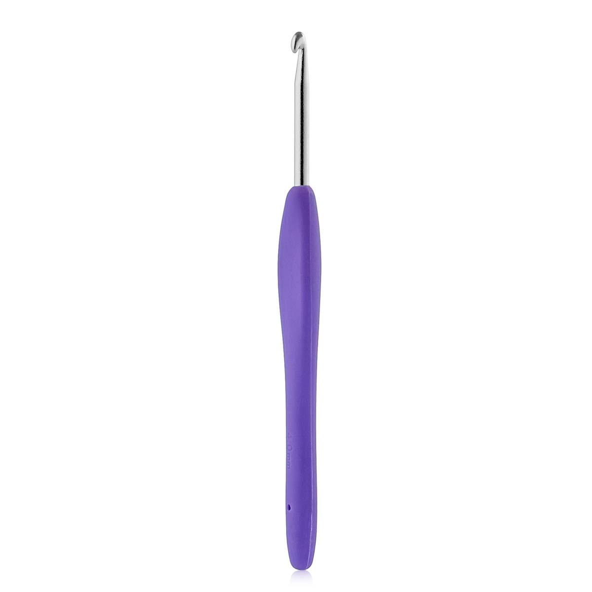 Крючок для вязания Hobby & Pro с резиновой мягкой ручкой металлический для тонкой и средней пряжи 4.0 мм - фото 1