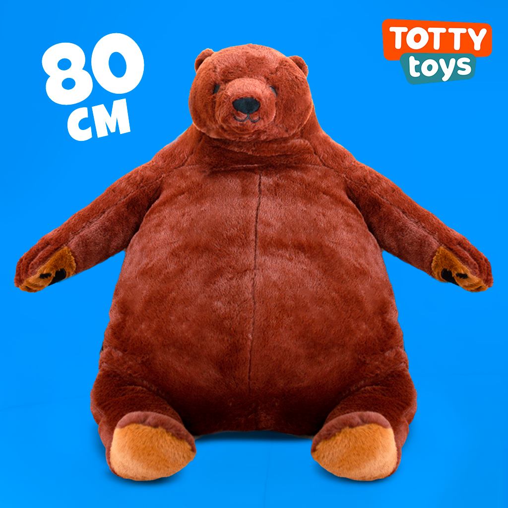 Мягкая игрушка TOTTY TOYS медведь 80 см антистресс развивающая обнимашка  купить по цене 1384 ₽ в интернет-магазине Детский мир