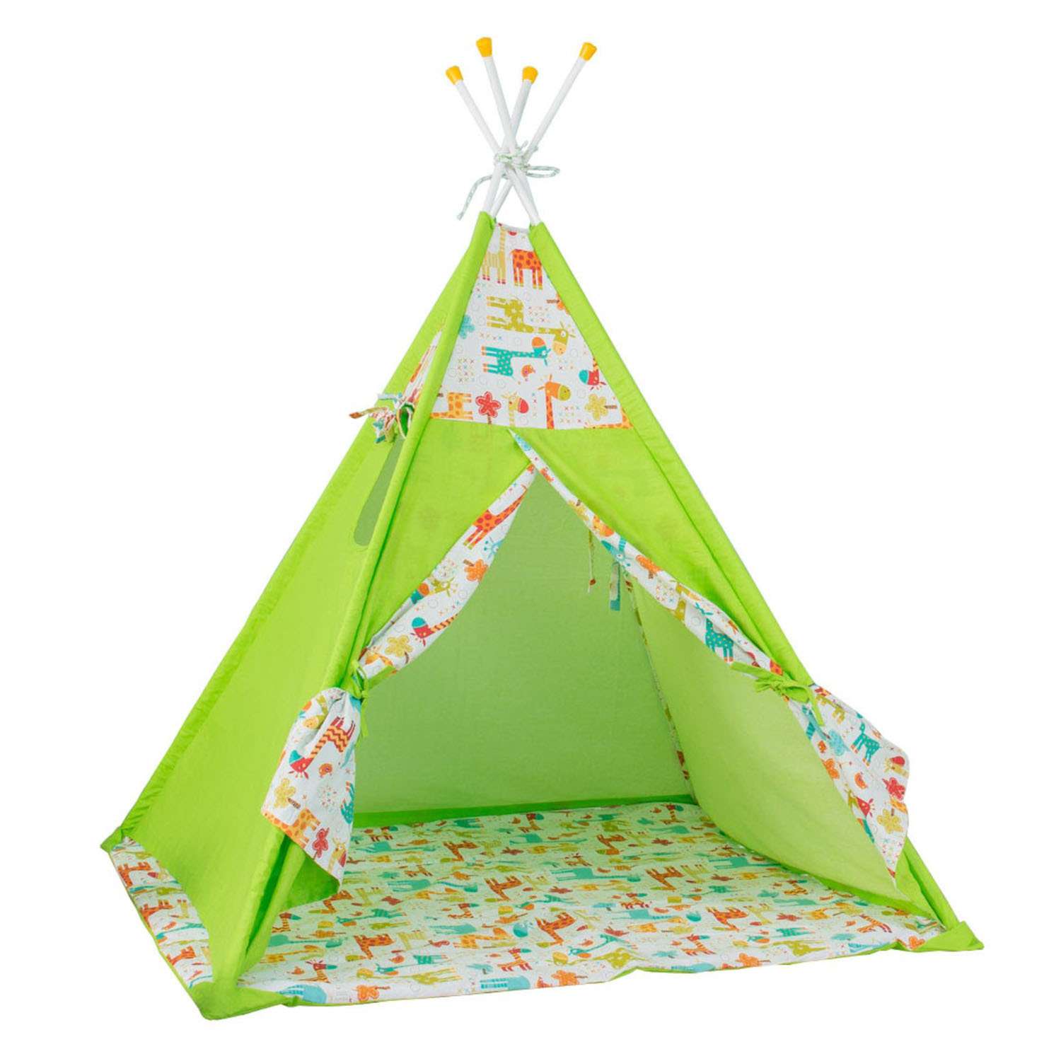 Палатка-вигвам Polini kids Жираф Зеленая - фото 1