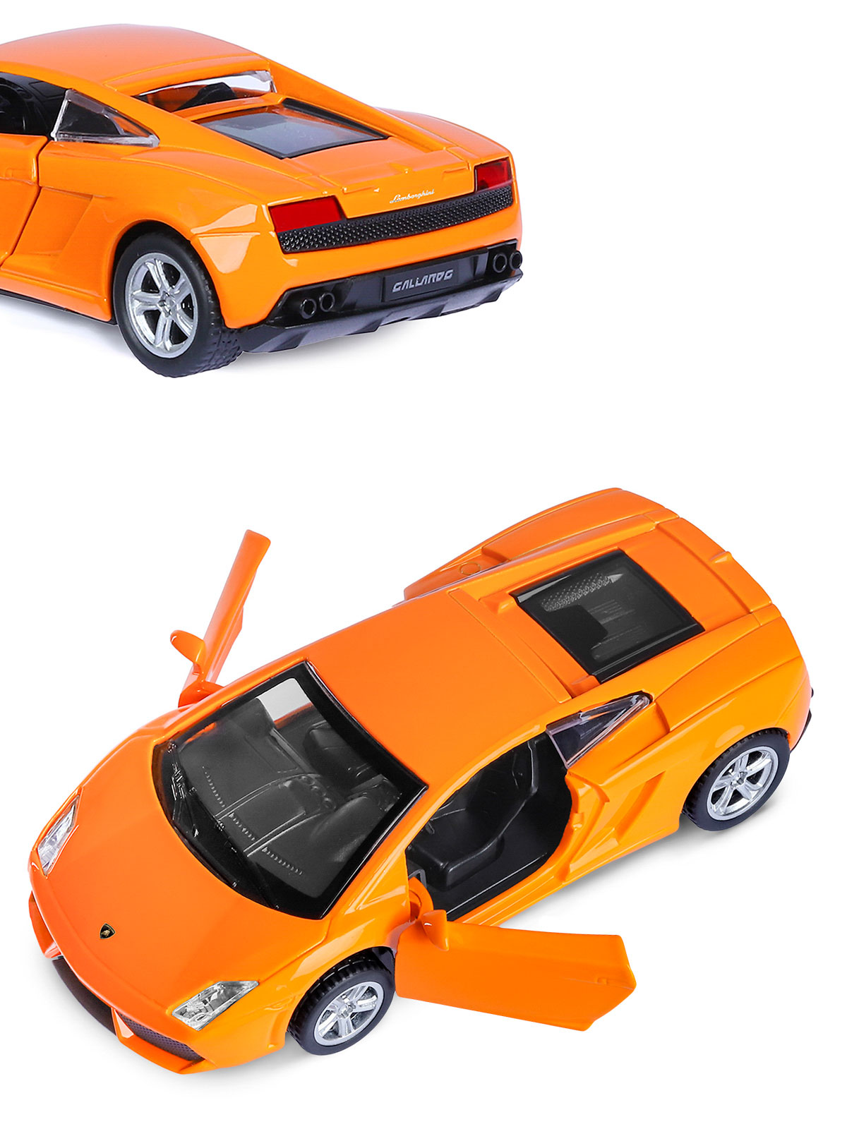 Автомобиль АВТОпанорама Lamborghini 1:43 инерционный оранжевый JB1251217 - фото 8