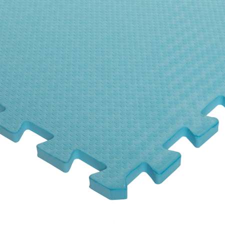 Развивающий детский коврик Eco cover игровой мягкий пол для ползания голубой 60х60