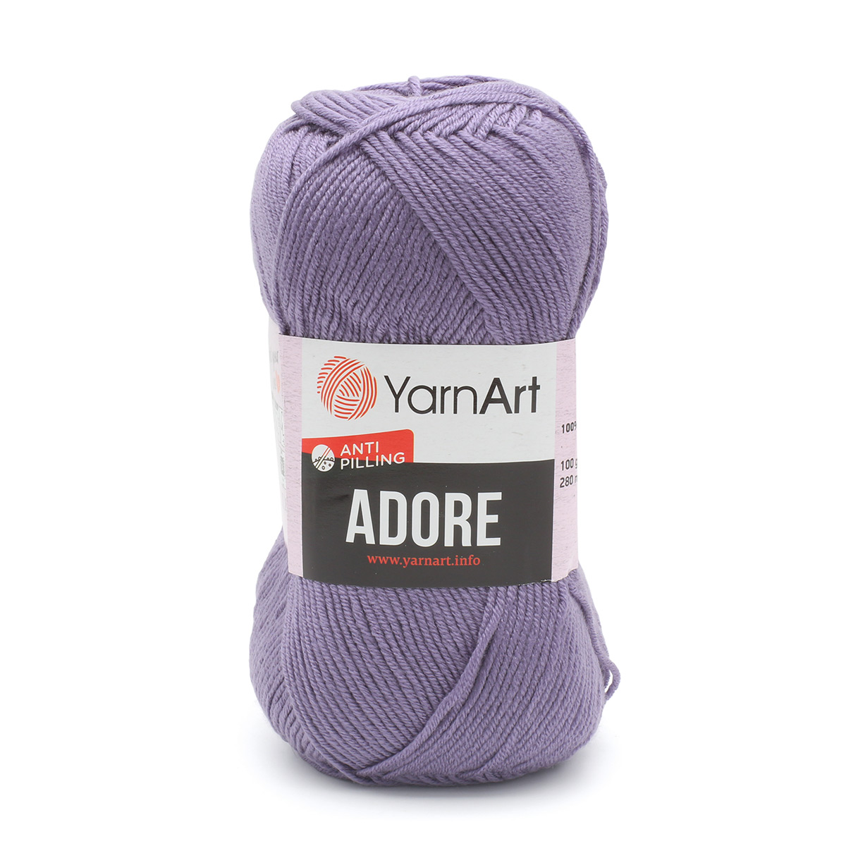 Пряжа для вязания YarnArt Adore 100 гр 280 м акрил с эффектом анти-пиллинга 5 мотков 345 лаванда - фото 5