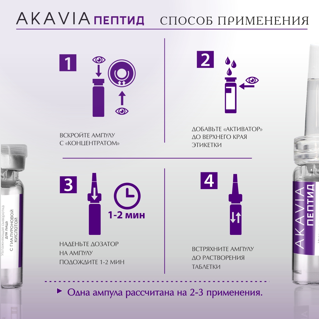 Сыворотка АКАВИЯ Peptide увлажняющая для лица с гиалуроновой кислотой - фото 5