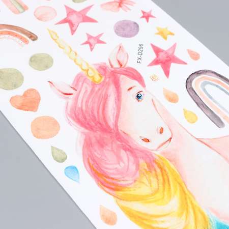 Наклейка Zabiaka пластик интерьерная цветная «Единорог с радужной гривой» 30х90 см