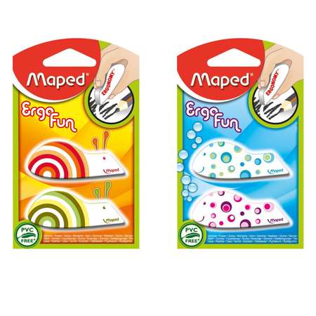 Ластик MAPED Еrgo fun fancy 2 шт. в блистере в ассортименте