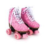 Роликовые коньки SXRide Roller skate YXSKT04PNFL цвет розовые с цветочками размер 31-34