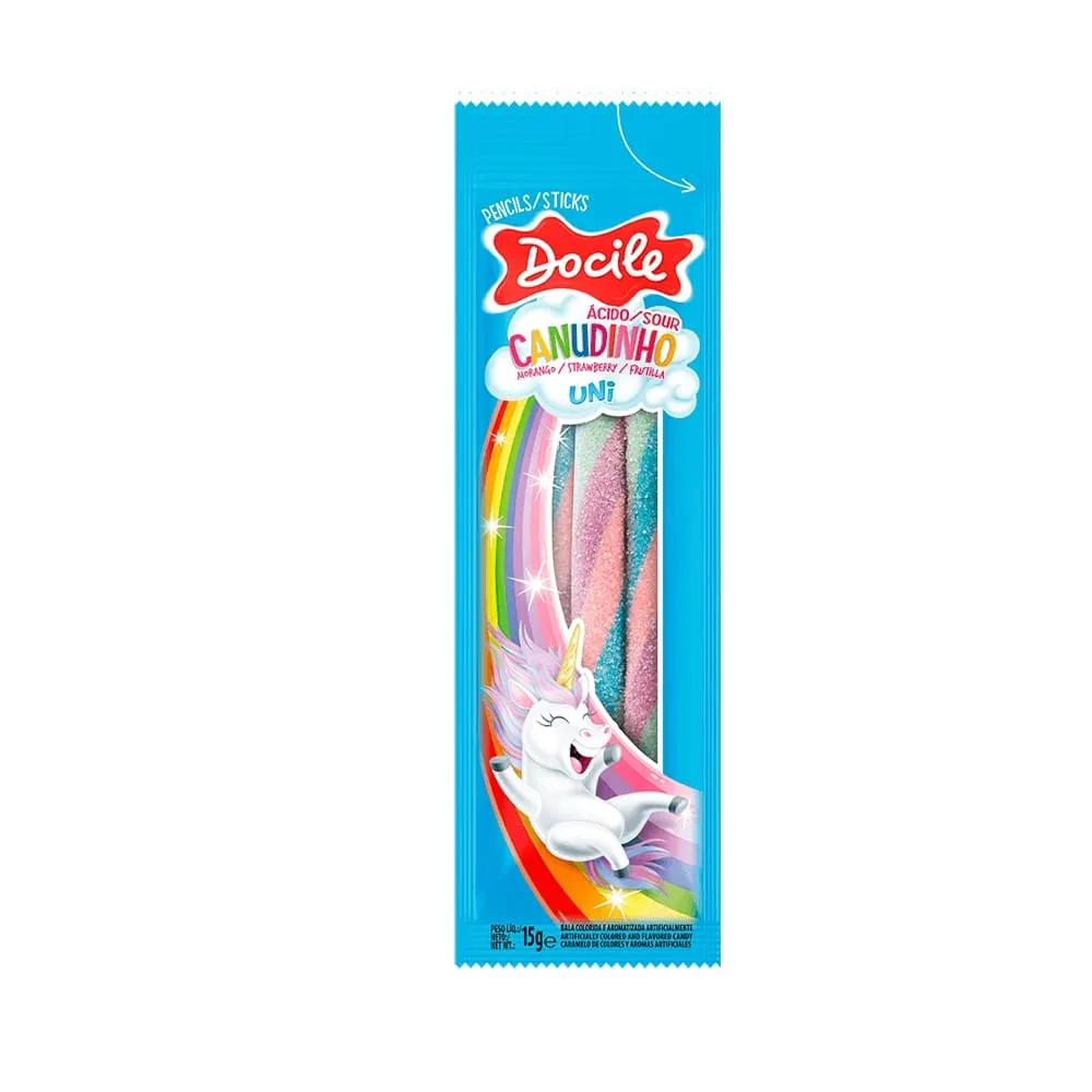 Жевательный мармелад Docile Strawberry colored pencil uni цветные карандаши единорог 15 гр 12шт - фото 2