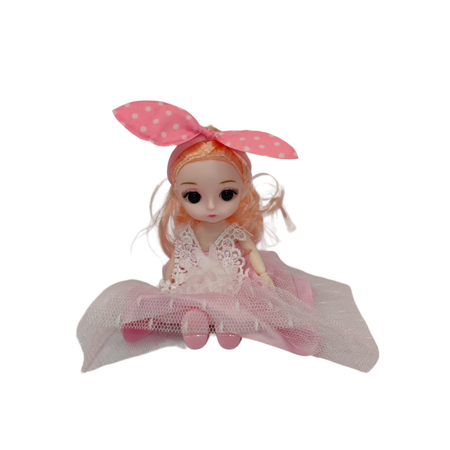 Кукла SHARKTOYS 15 см с бантом в розовом платье в подарочной упаковке