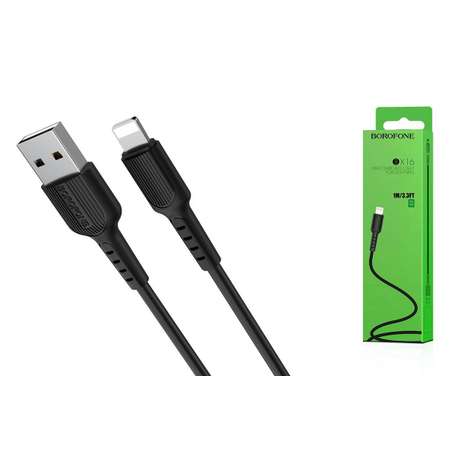 Дата-Кабель Borofone BX16 Easy USB - Lightning 2А черный