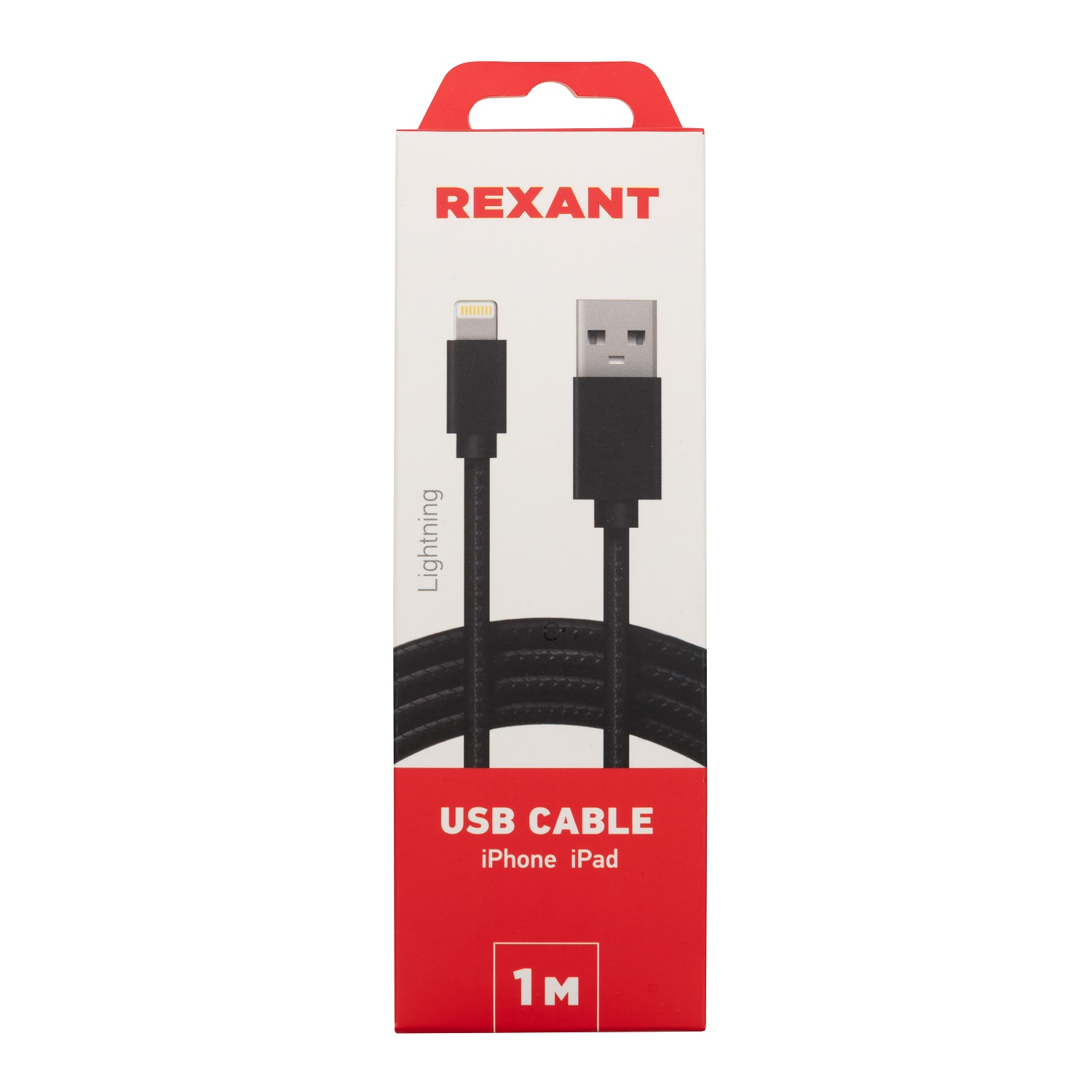 Кабель REXANT USB - Lightning 1 метр в черной нейлоновой оплетке - фото 3