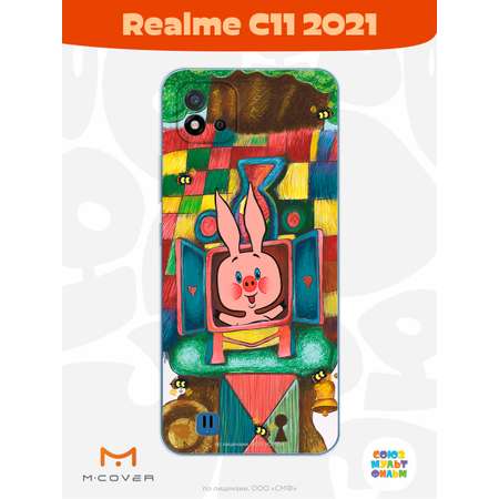 Силиконовый чехол Mcover для смартфона Realme C11 (2021) Союзмультфильм Довольный Пятачок