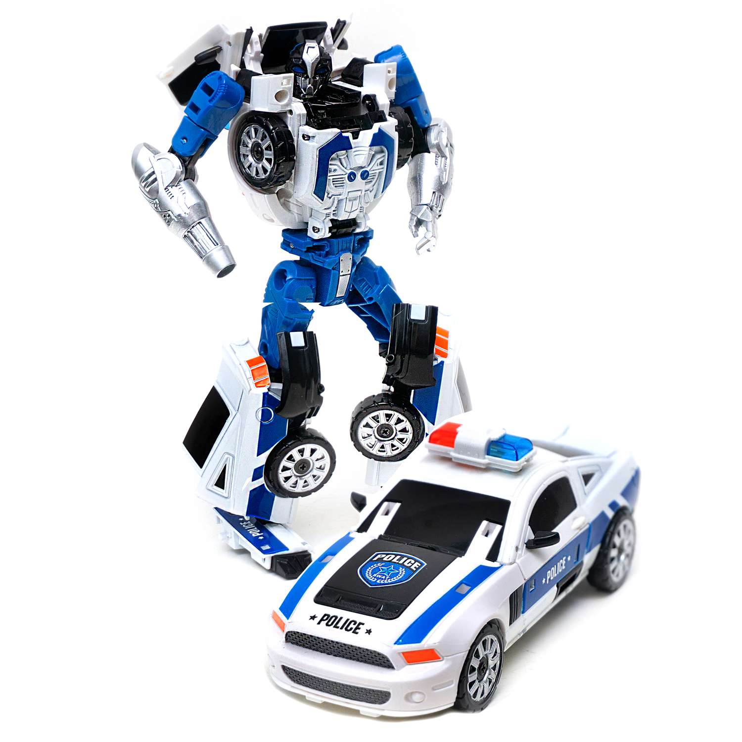 Робот-трансформер BAZUMI металлический Машинка полицейская подарок для мальчика - фото 2