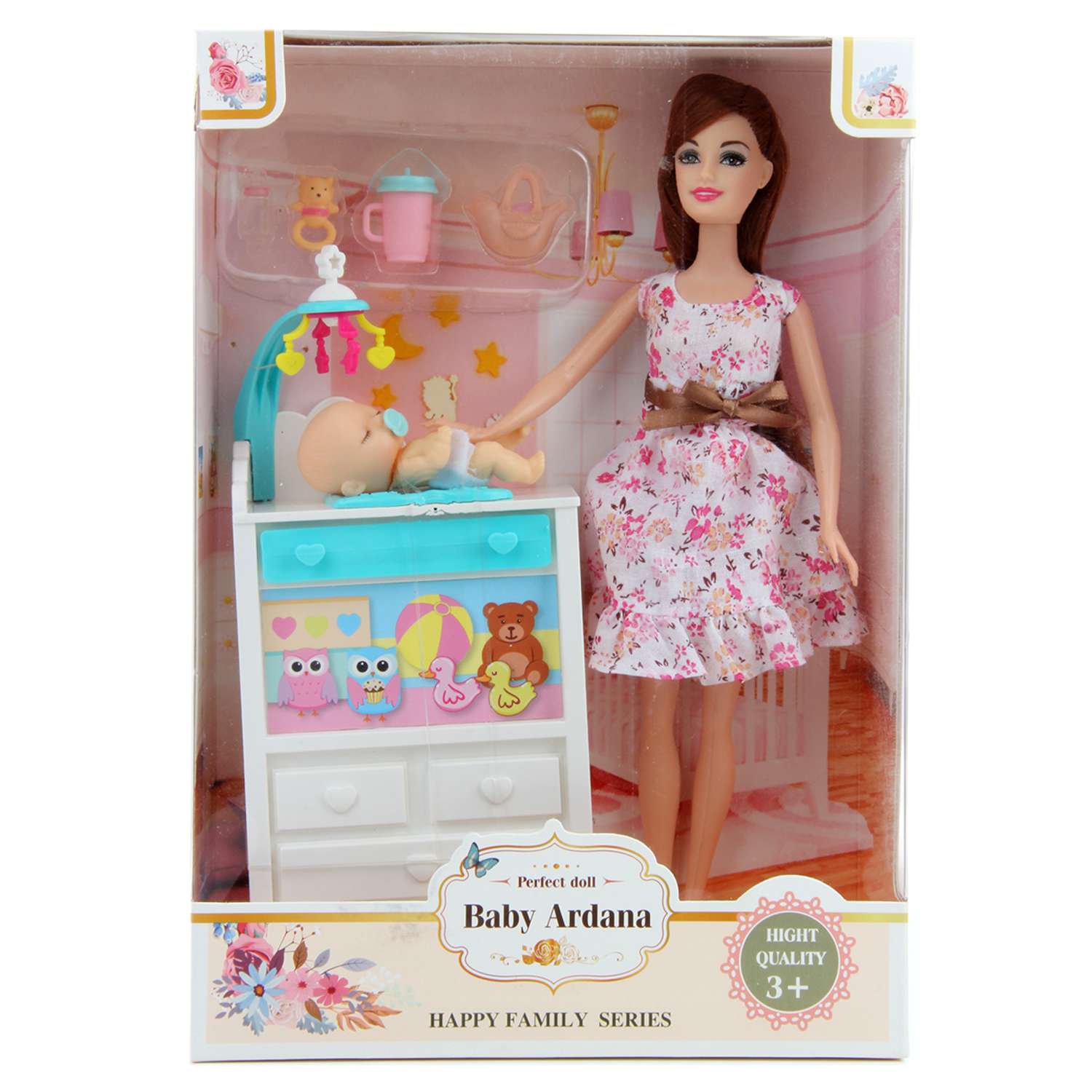 Кукла модель Барби Veld Co с ребенком и коляской 117892 - фото 5