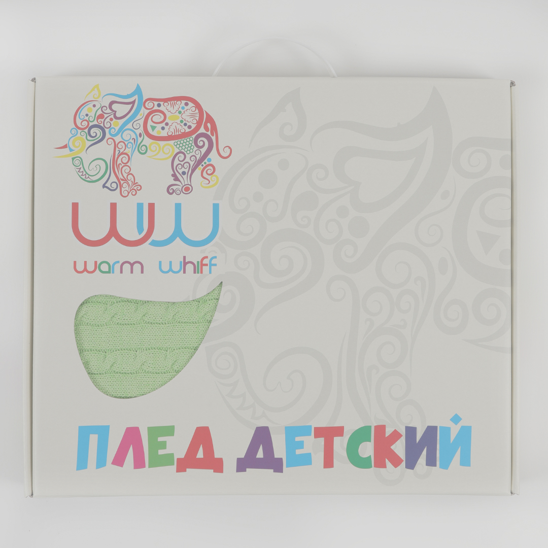 Плед-покрывало детский вязаный WARM WHIFF D-09 киви на выписку в коляску в кроватку на лето 90x110 - фото 7