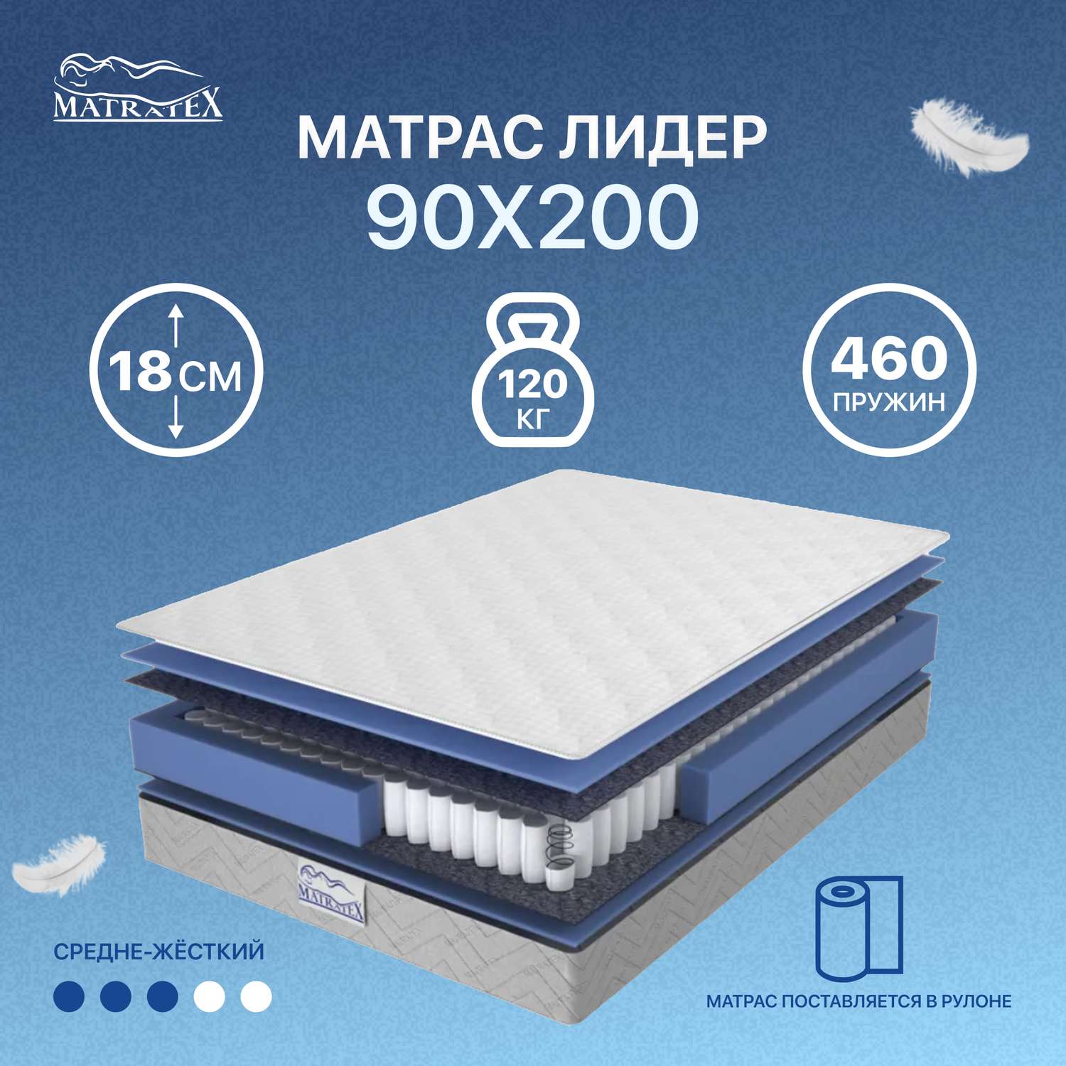 Матрас MATRATEX Лидер 90х200 - фото 1