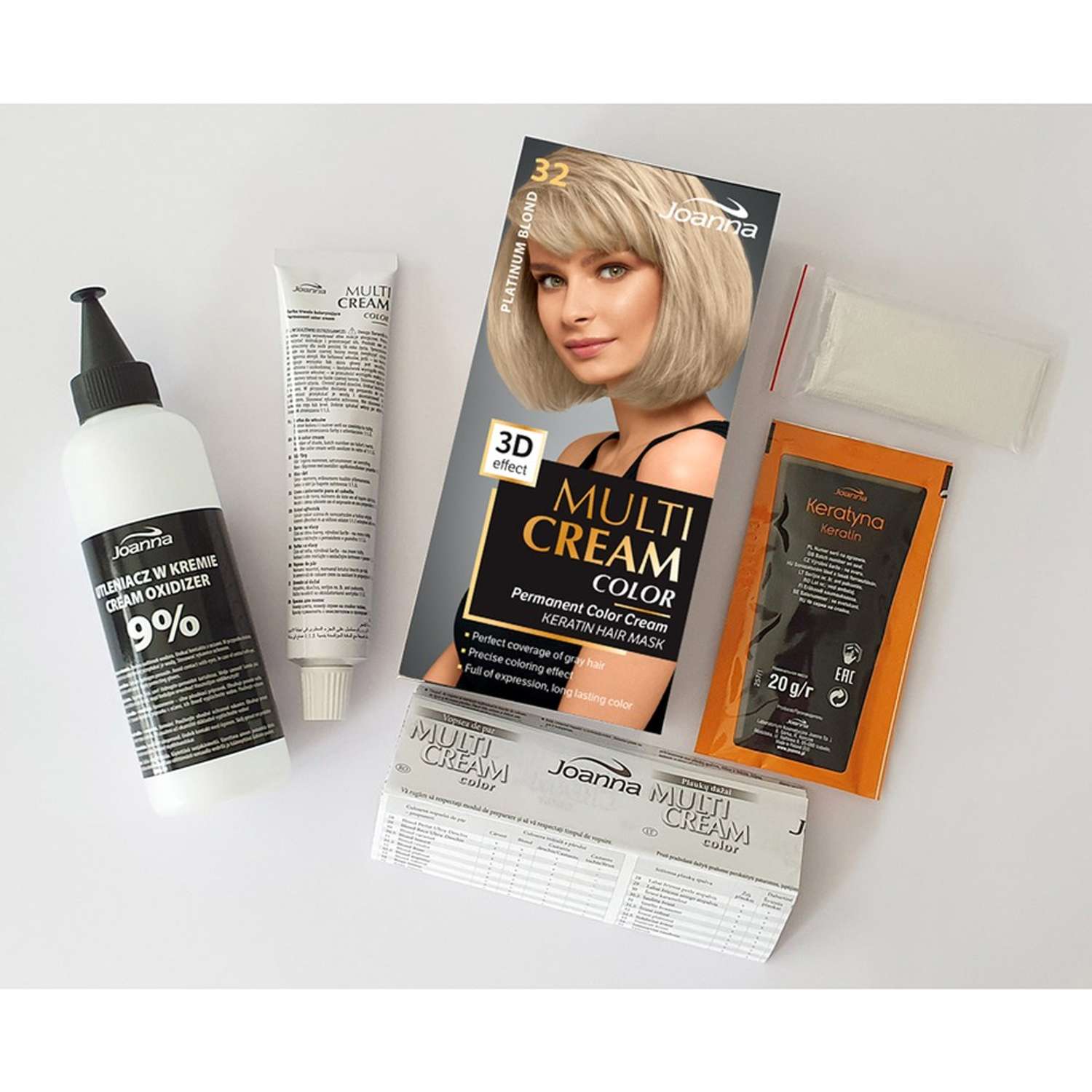 Краска для волос JOANNA Multi cream 3d тон платиновый блонд (тон 32) - фото 5