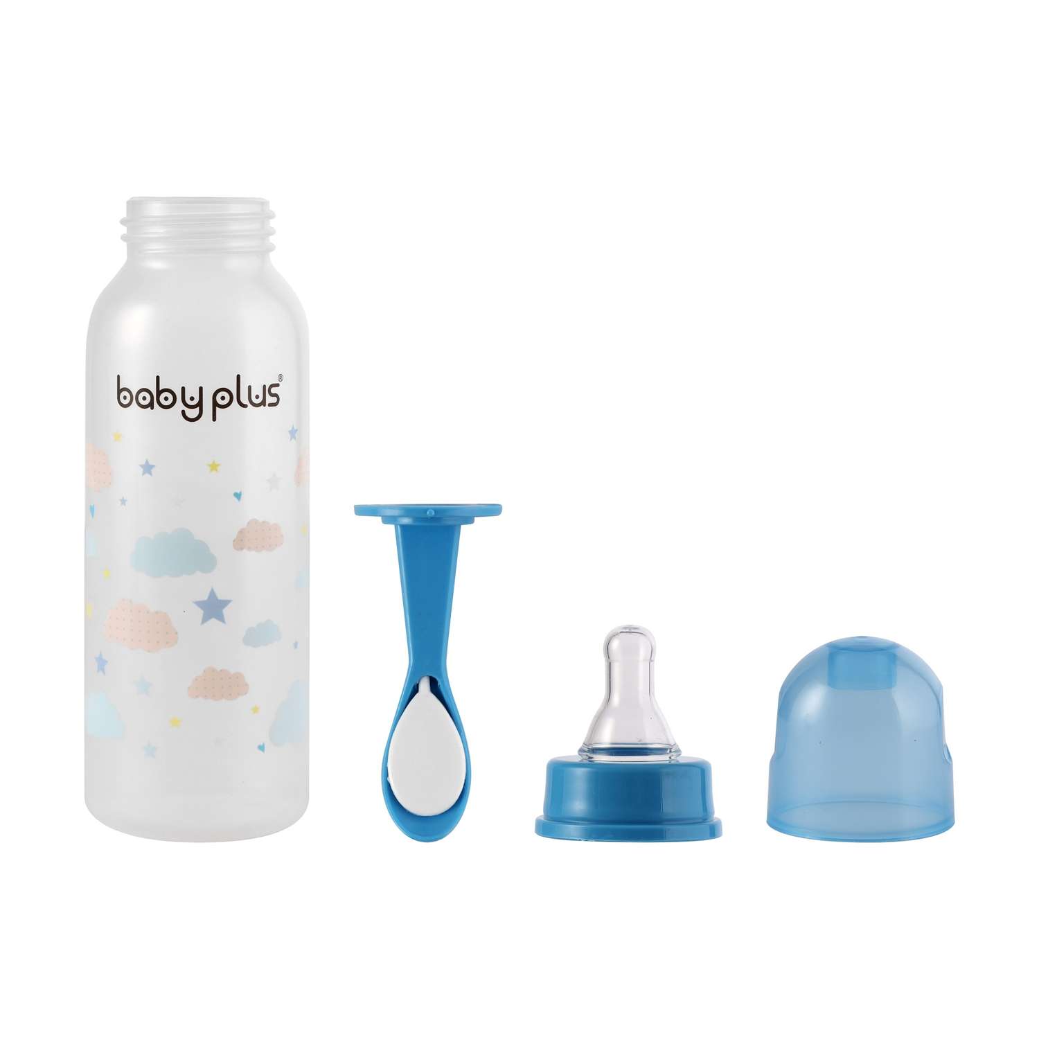 Бутылочка для кормления Baby Plus с ложкой и соской BP5114-C-1 250 мл синяя - фото 4