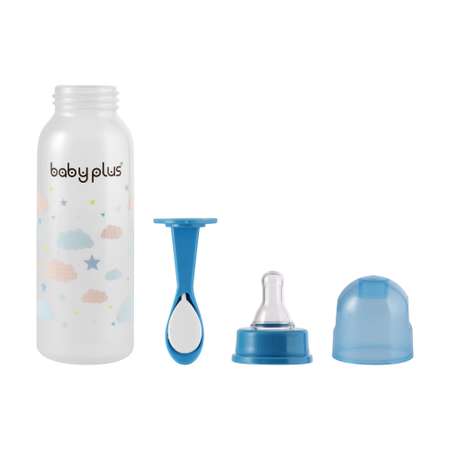 Бутылочка для кормления Baby Plus с ложкой и соской BP5114-C-1 250 мл синяя