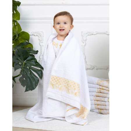 Полотенце крестильное Осьминожка махровое с вышивкой 138*69см