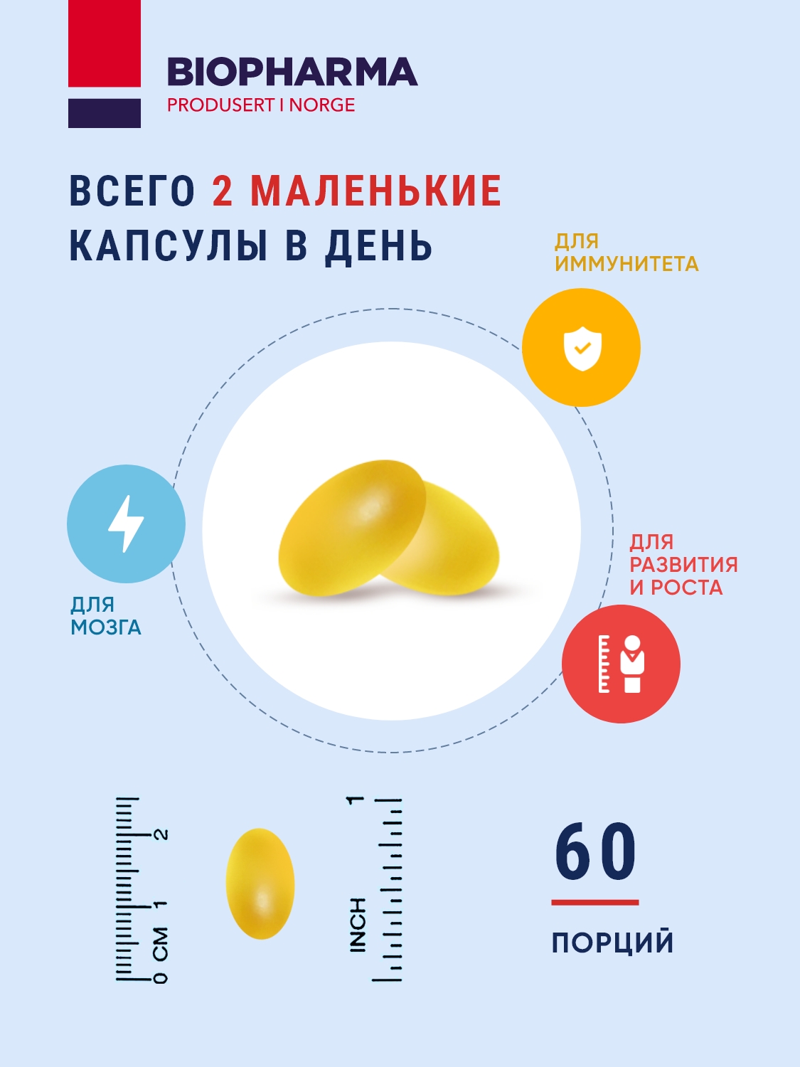 Омега 3 Biopharma Омега 3 для детей с витамином Д3 Trippel Omega 3 Barn рыбий жир 120 жевательных капсул - фото 3