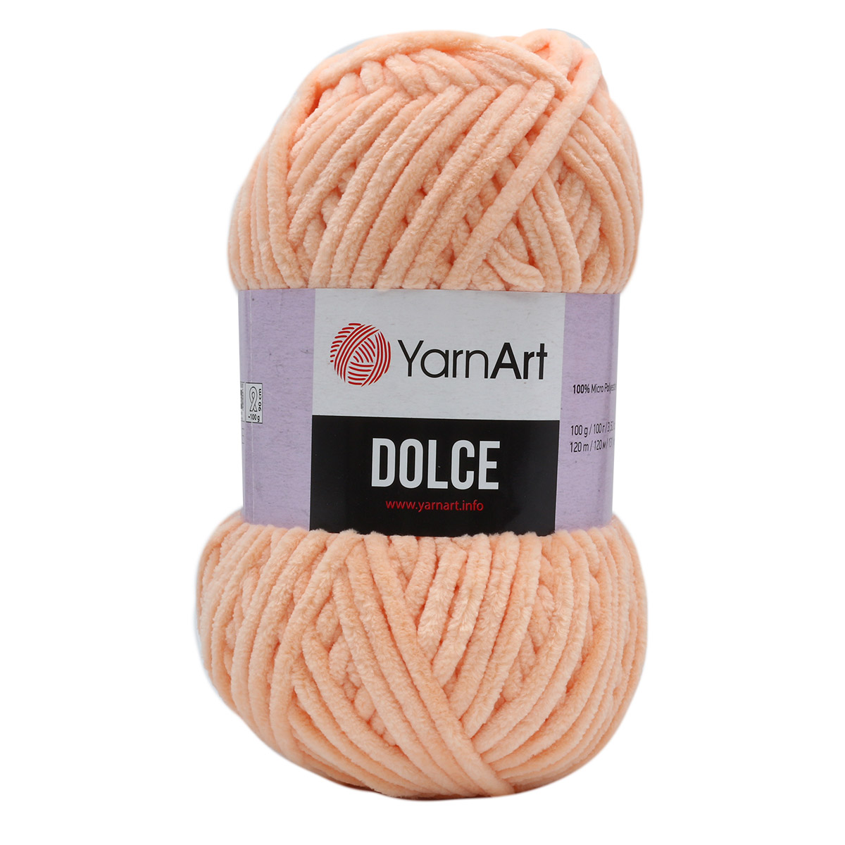 Пряжа для вязания YarnArt Dolce 100 гр 120 м микрополиэстер пушистая плюшевая 5 мотков 773 персиковый - фото 6