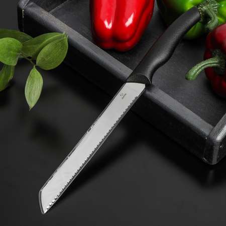 Нож Доляна Грайм для хлеба лезвие 17.5 см цвет чёрный