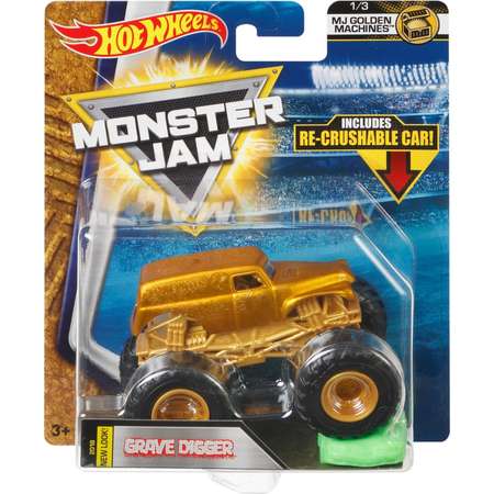 Машина Hot Wheels Monster Jam 1:64 Golden Machines Грейв Диггер FLW88