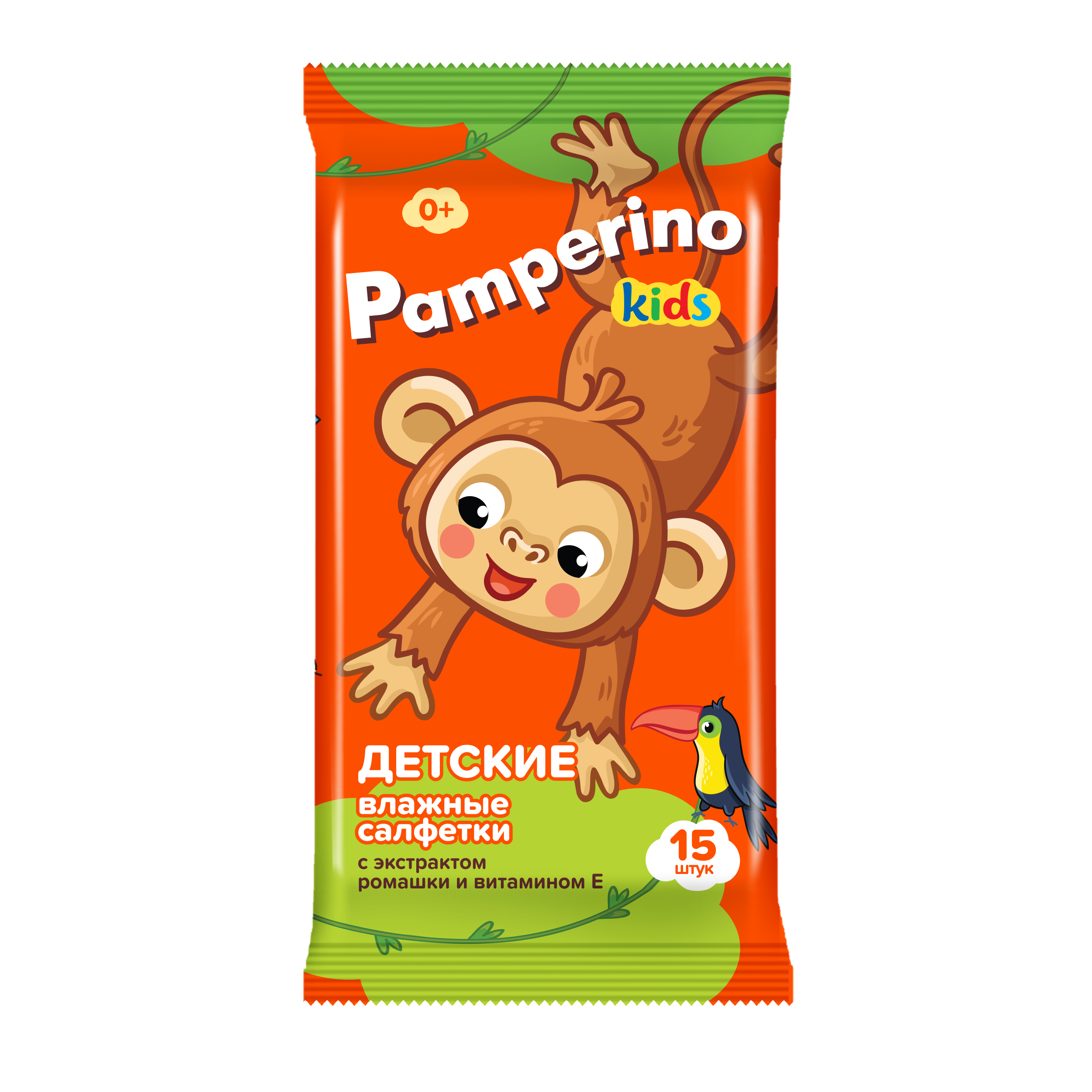 Салфетки влажные Pamperino Kids с ромашкой и витамином Е mix 15шт - фото 5