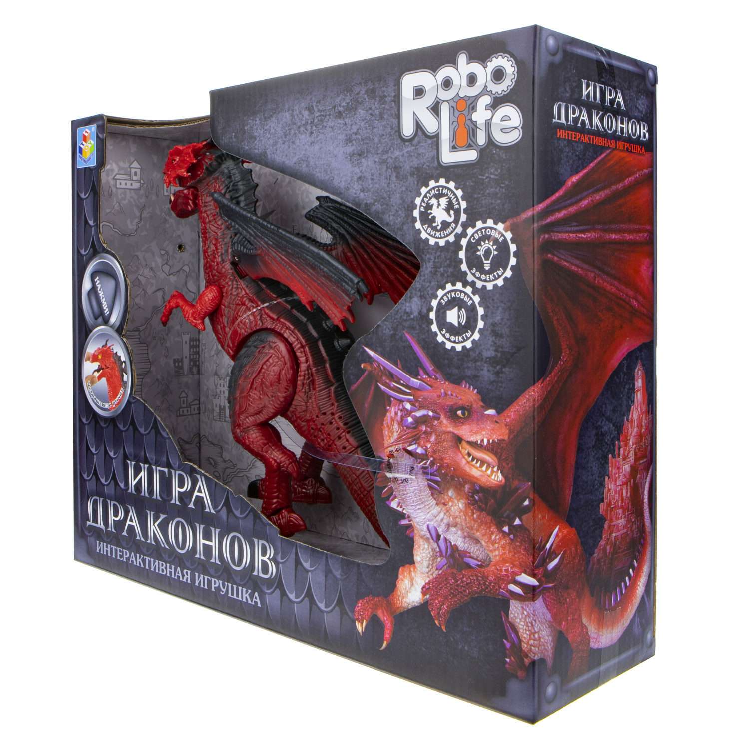 Игрушка интерактивная Robo Life 1TOY Дракон красный - фото 6