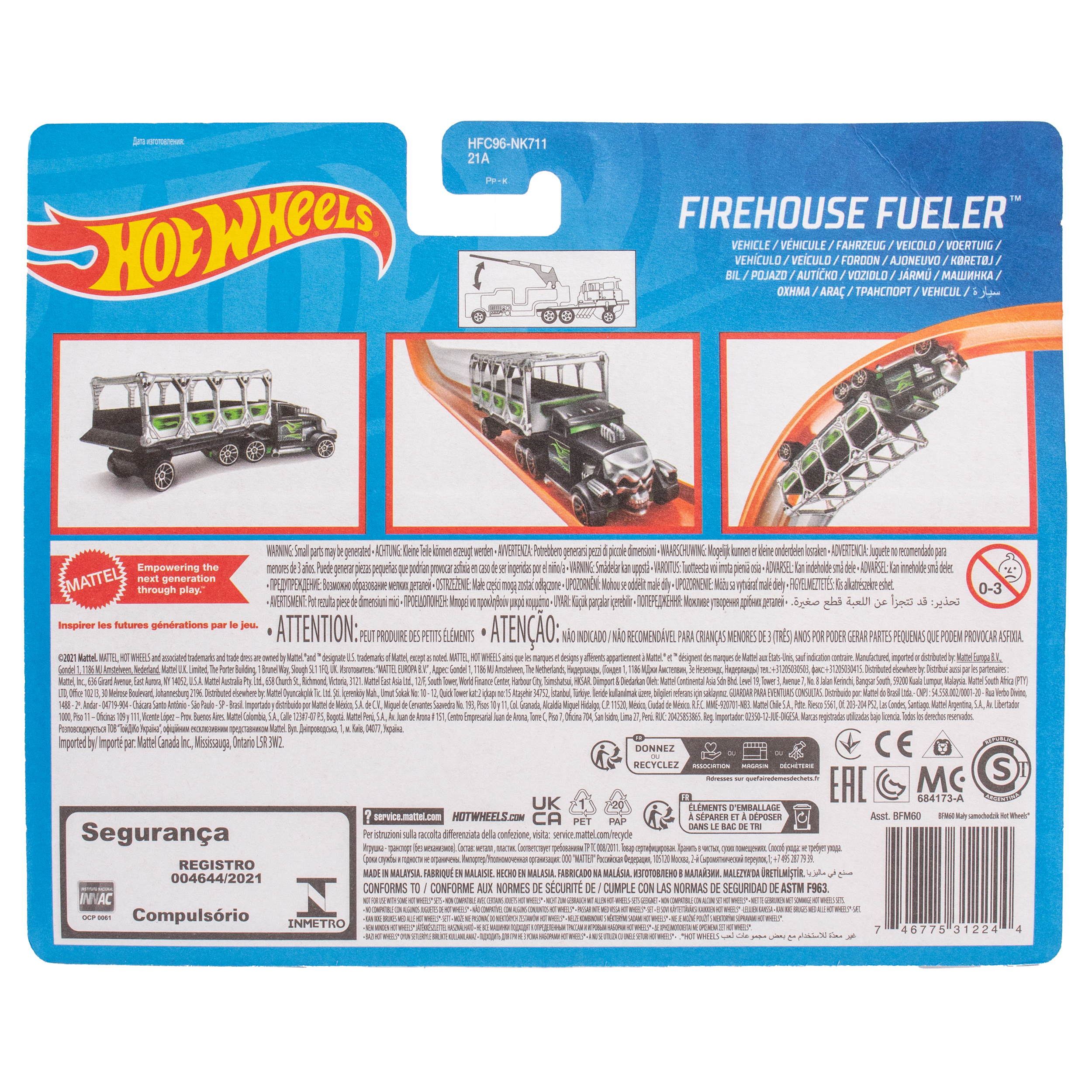 Машинка Mattel Hot Wheels Тягач с прицепом Firehouse Fueler BFM60(HFC096) - фото 5