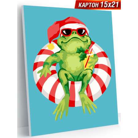 Картина по номерам Hobby Paint размером 15х21 см Отдых лягушки