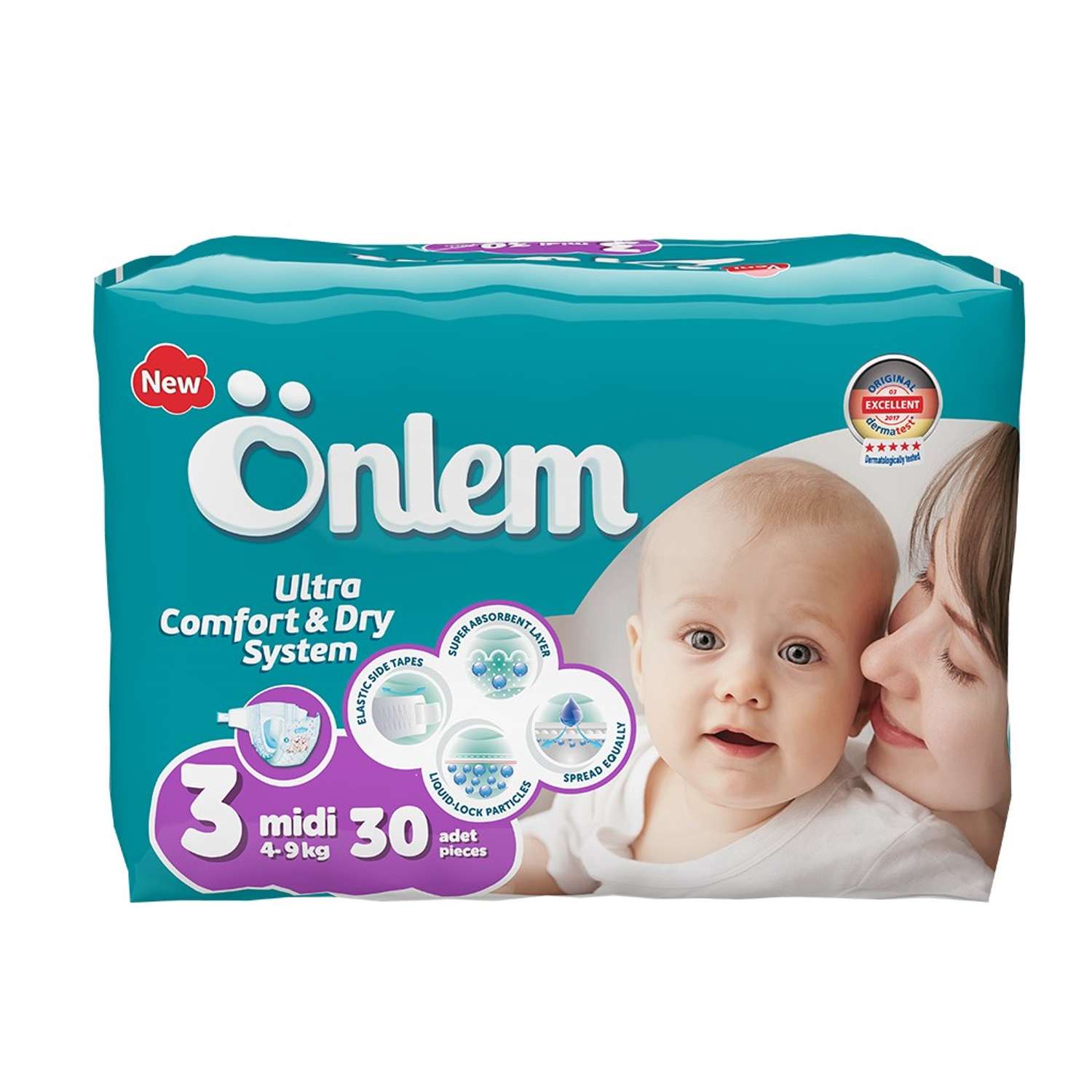 Детские подгузники Onlem Classik 3 (4-9 кг) advantage 30 шт в упаковке - фото 1