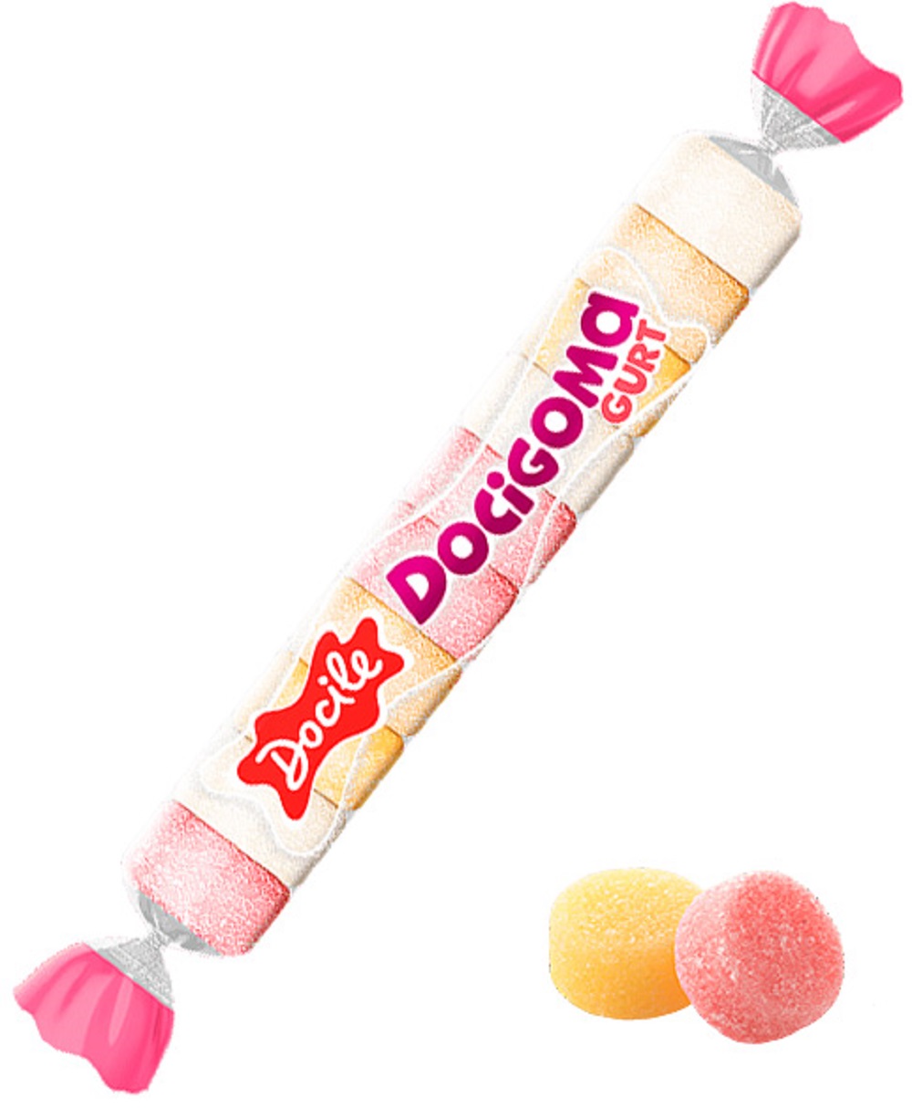 Жевательный мармелад Docile Docigoma yogurt rolls Йогуртовые трубочки 30г - фото 1