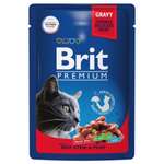 Корм для кошек Brit 85г Premium говядина и горошек в соусе