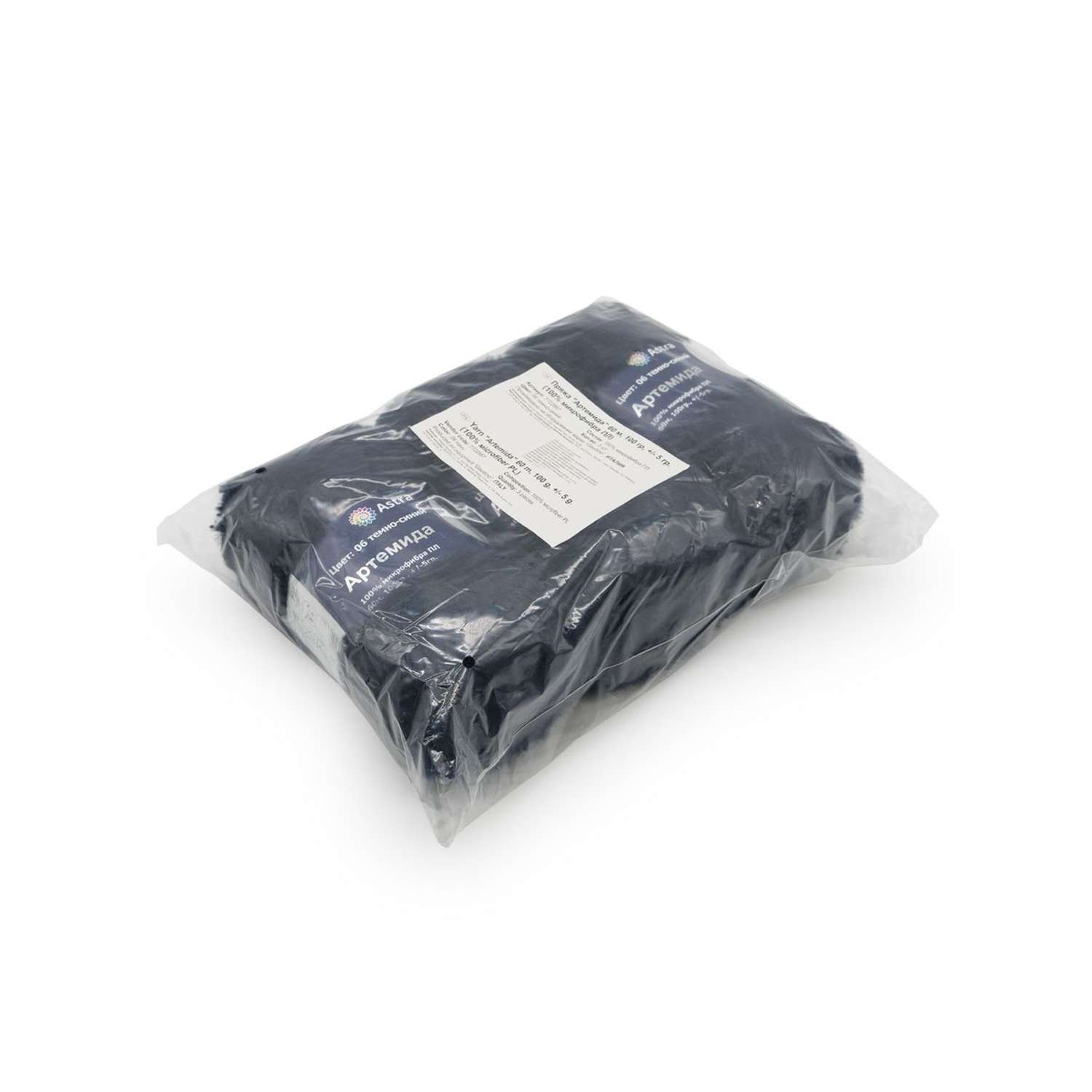 Пряжа Astra Premium Артемида с густым пушистым ворсом 100 г 60 м 06 темно-синий 3 мотка - фото 4
