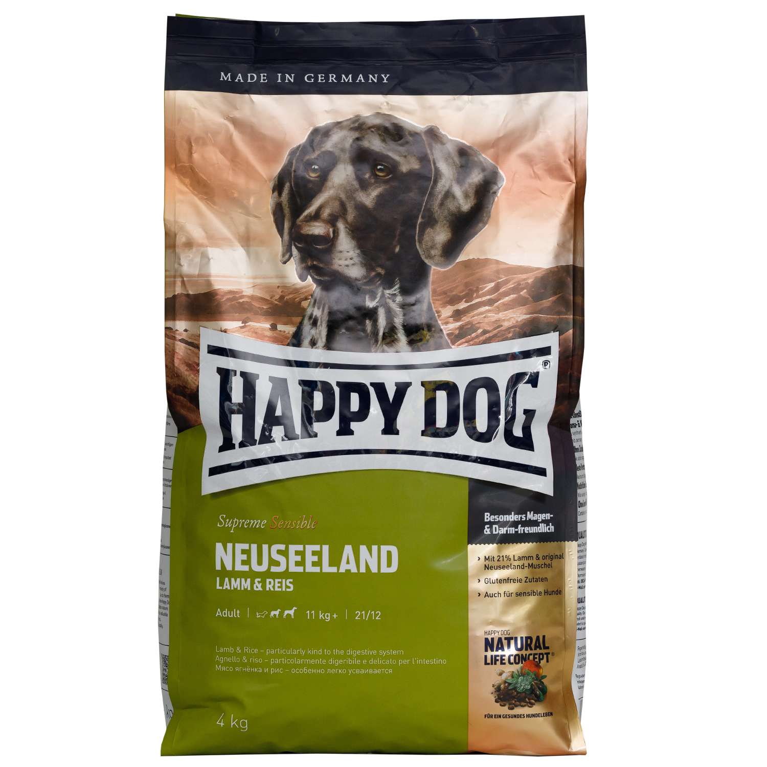 Корм для собак Happy Dog Supreme Sensible Новая Зеландия ягненок-рис 4кг - фото 1