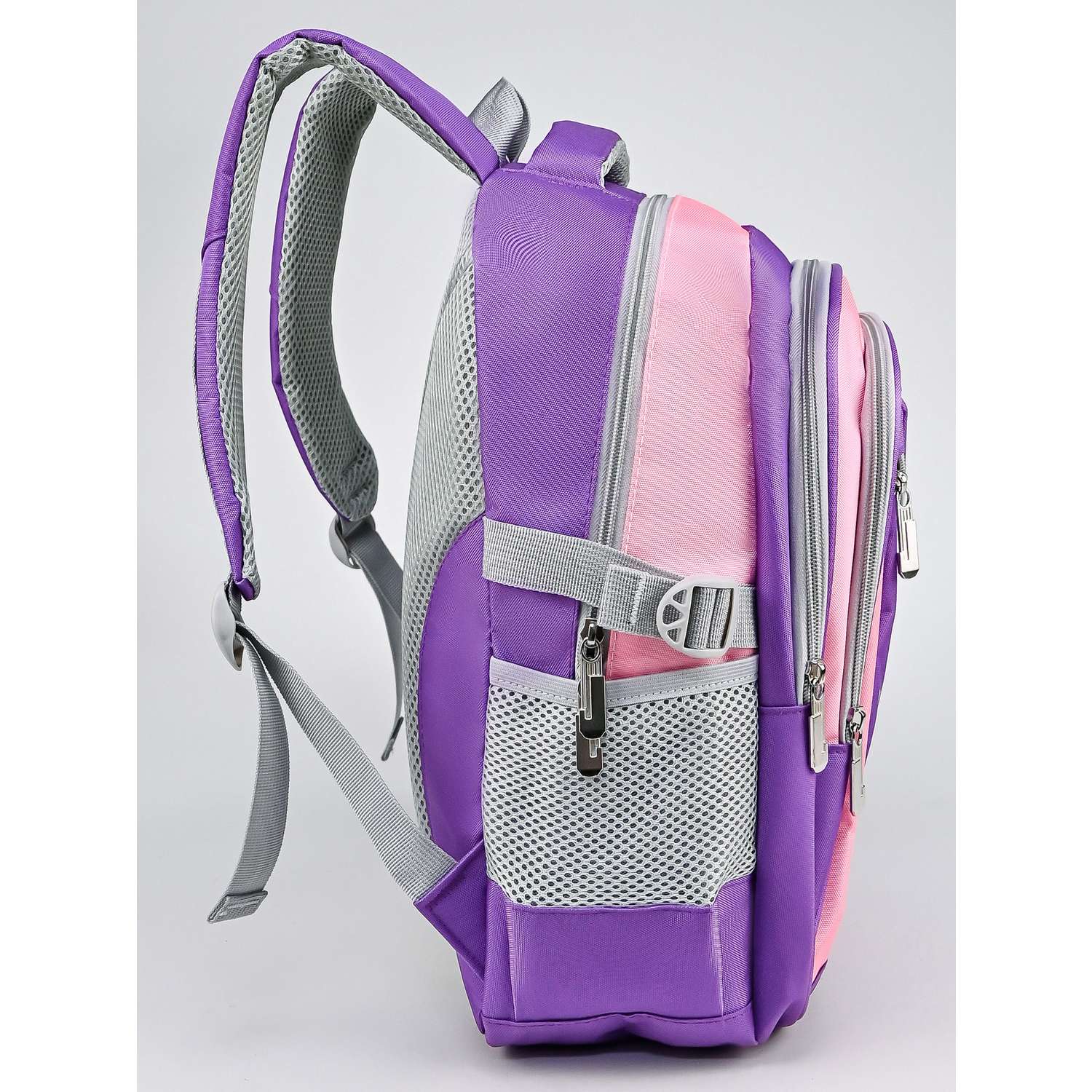 Рюкзак школьный Evoline большой сиреневый розовый EVOS-316 - фото 4