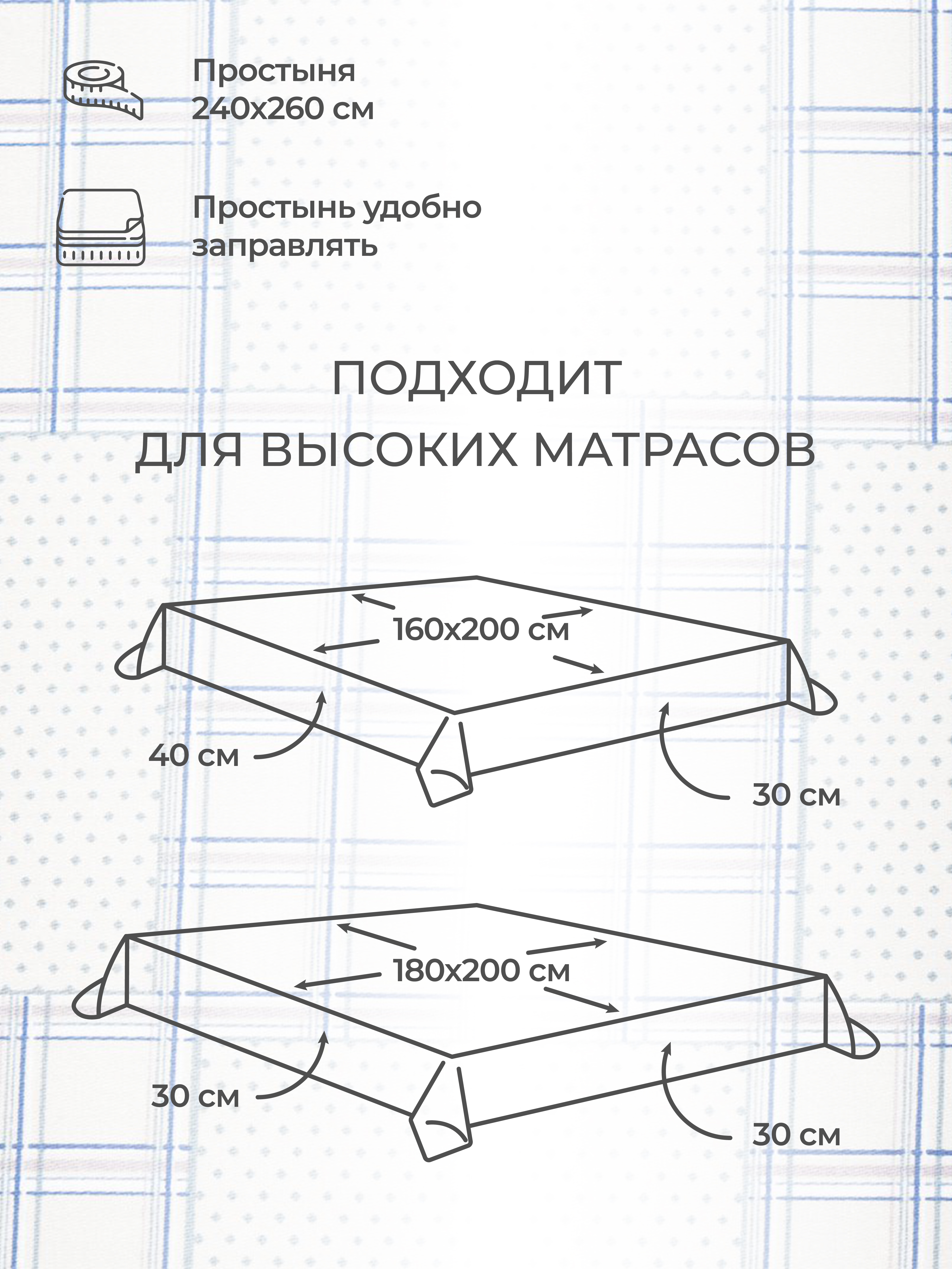 Комплект постельного белья Mona Liza евро ML Premium Chalet 2023 сатин грозовой синий - фото 3