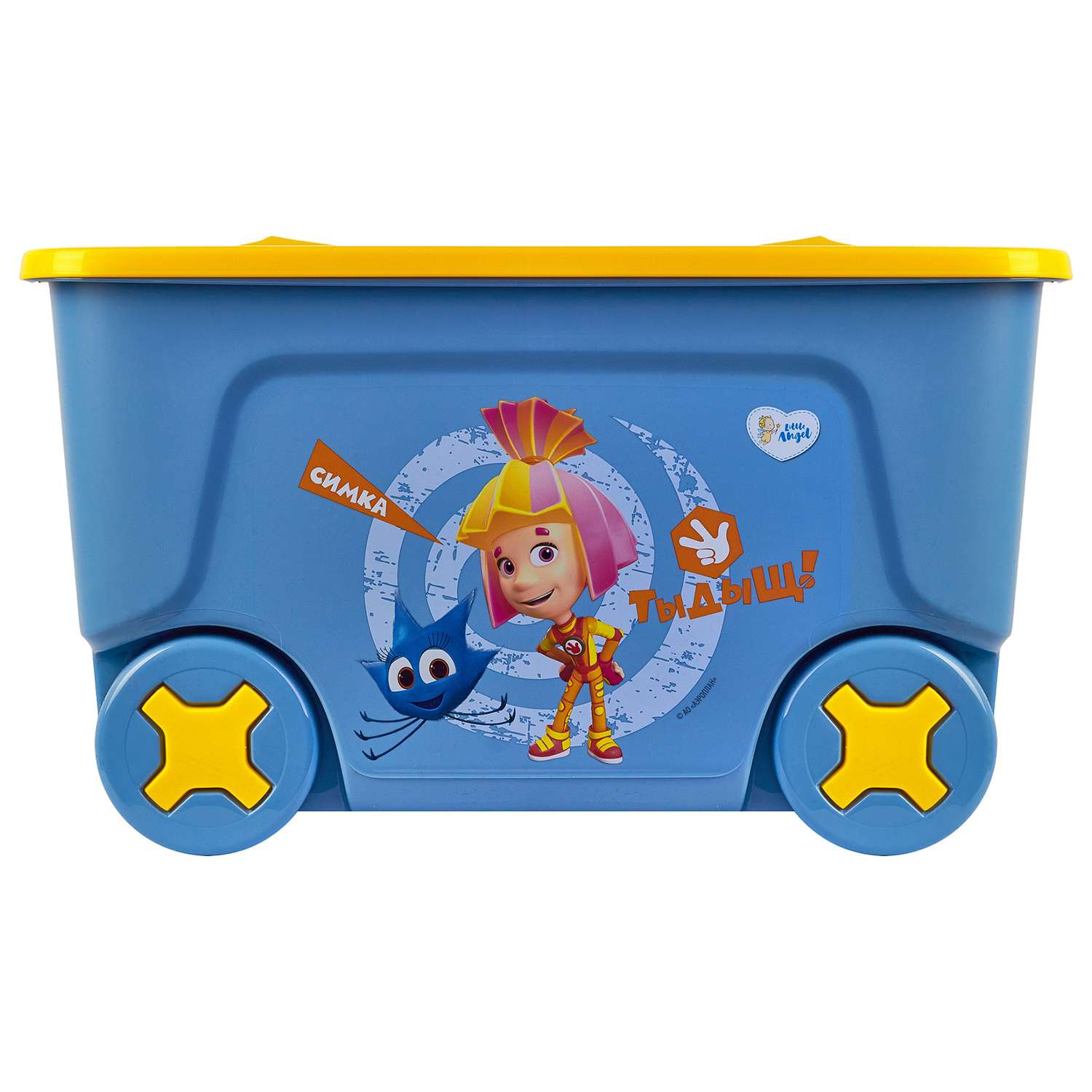 Ящик для хранения игрушек LittleAngel Фиксики Симка на колесах 50л LA1423 - фото 2