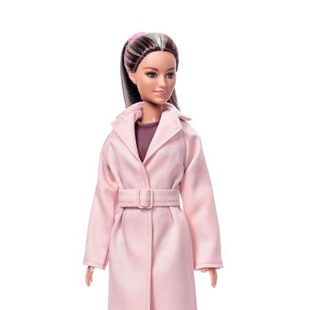 Плащ платье и пояс одежда для Barbie VIANA терракотовый и розовый