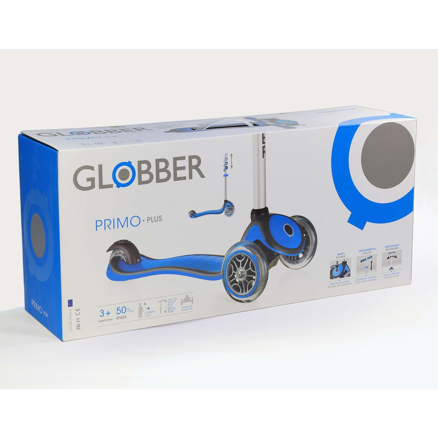 Самокат Globber Primo Plus Голубой - фото 2