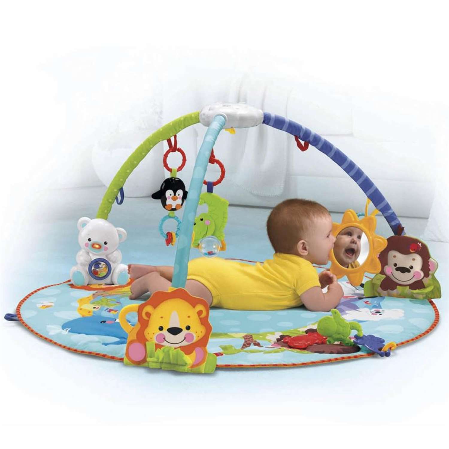 Музыкальный коврик BabyGo с игрушками-подвесками - фото 2