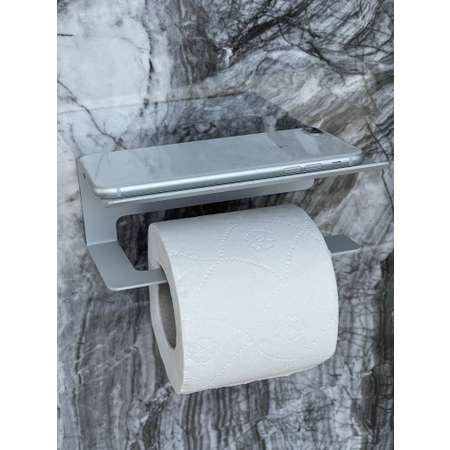 Держатель туалетной бумаги Зонт Мастерская Уюта серебряный с полочкой