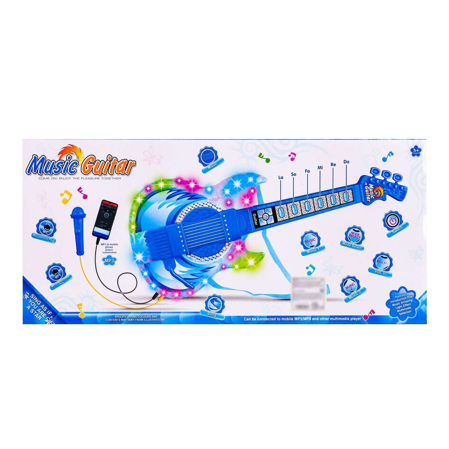 Игрушка Sima-Land музыкальная гитара «Играй и пой» с микрофоном звуковые эффекты цвет синий - фото 9