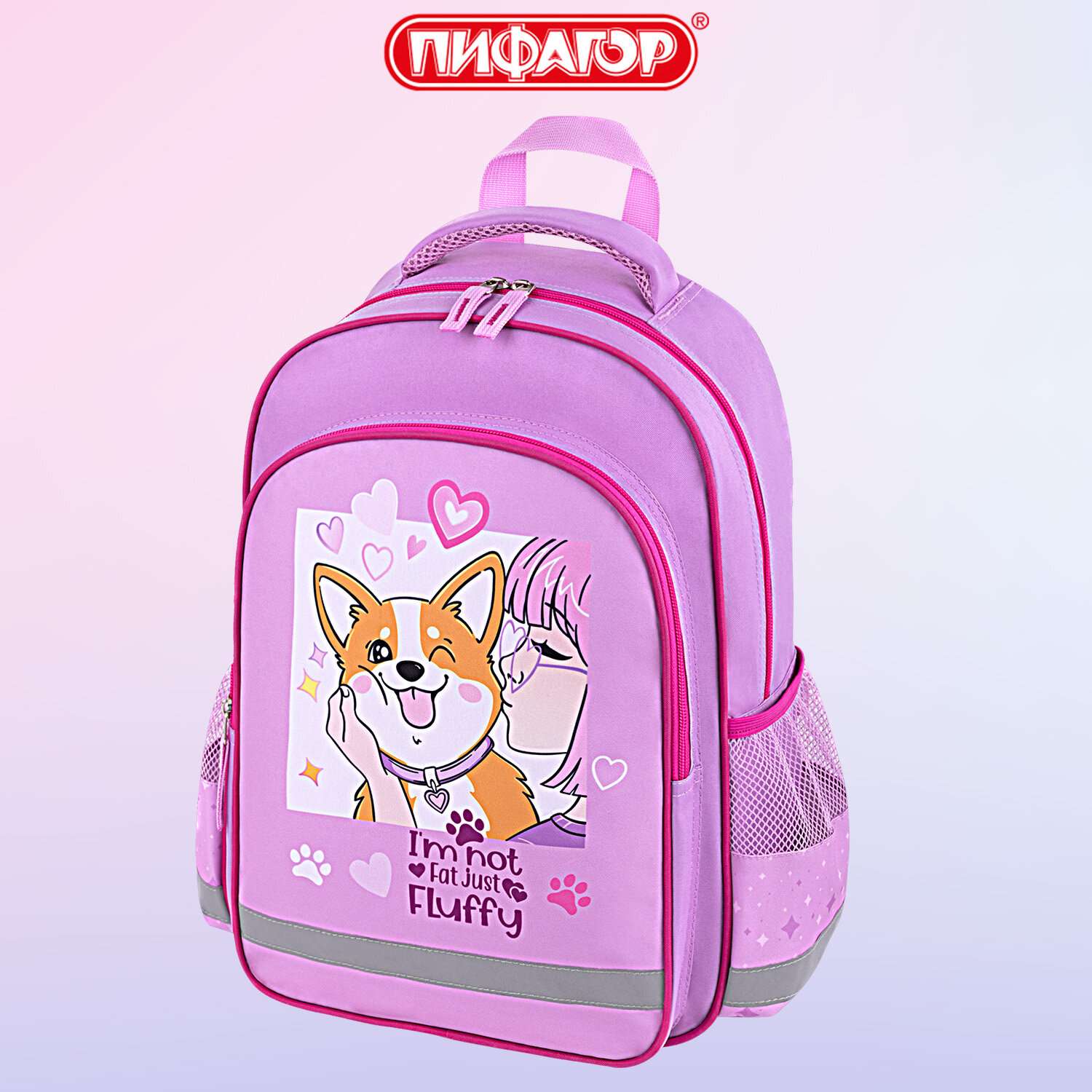 Рюкзак школьный Пифагор для девочки детский в 1 класс - фото 11